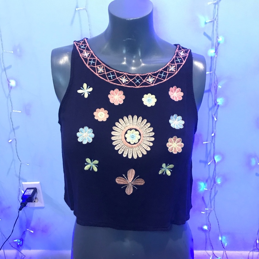 Navy blue crop top